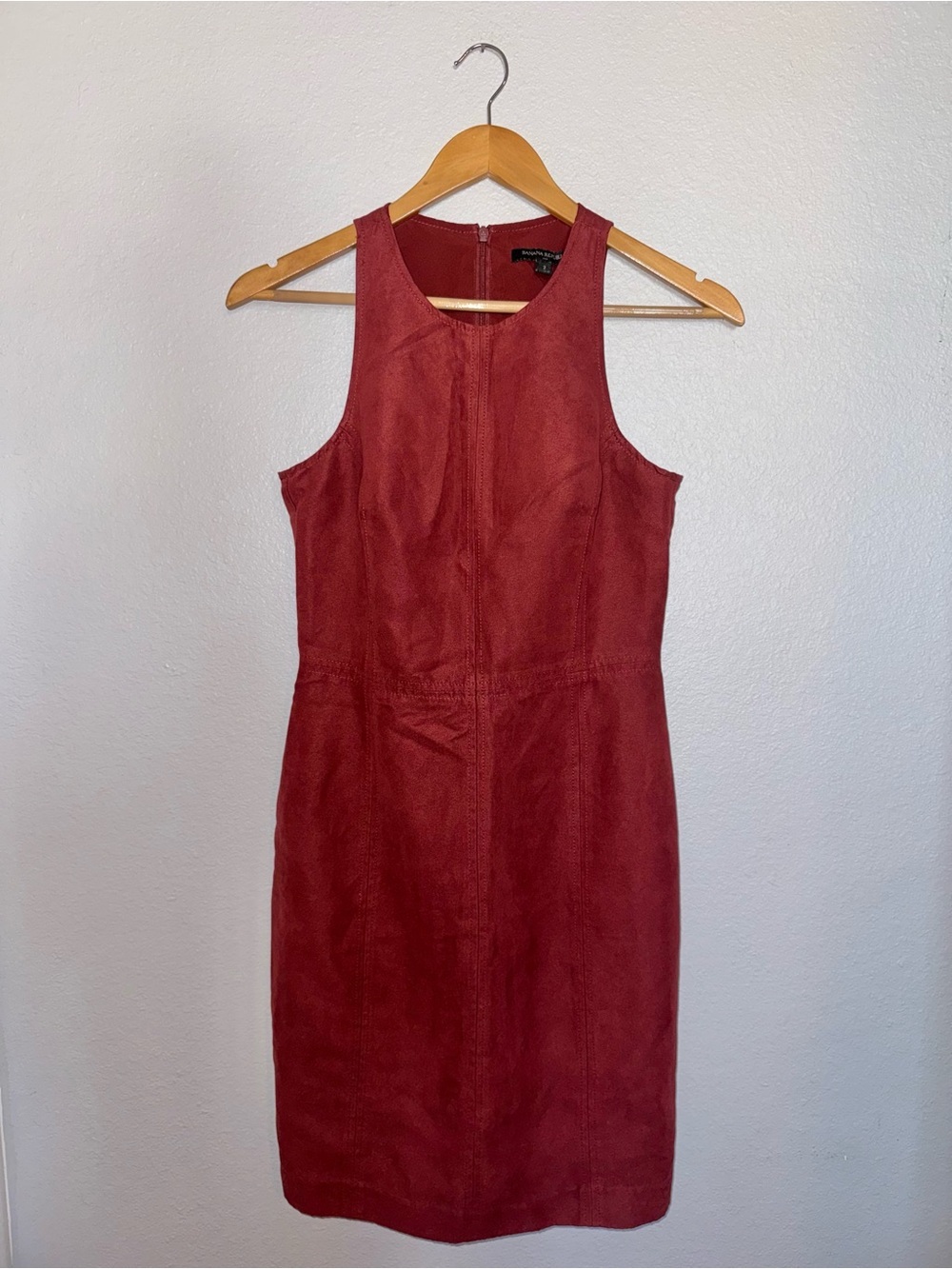 Banana Republic Rust Suede Sleeveless Mini Dress Size 2